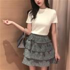Layered A-line Skirt / Short Sleeve Tee