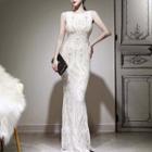 Sleeveless Lace Mermaid Gown
