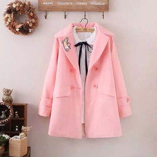 Double-breasted Embroidered Coat