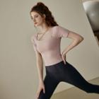 Short-sleeve Square Neck Sports Top
