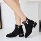Embellished Low-heel Ankle Boots