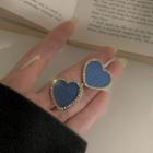 Rhinestone Heart Ear Stud / Clip-on Earring