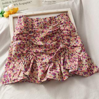 Ruched Mermaid Mini Skirt