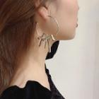 925 Sterling Silver Bar & Open Hoop Earring