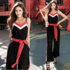 Contrast Stripe Lace Jumpsuit