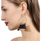 Tasseled Hoop Hook Earrings