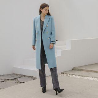 [black Label] Double-breasted Woolen Long Coat
