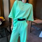 Plain Elbow-sleeve T-shirt / Sweatpants