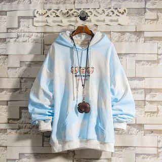 Bear Print Tie Dye Hoodie