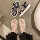 Faux Pearl Ankle-strap Platform Sandals
