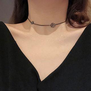 Rose Choker Black - One Size