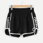 Lace Up Piped Shorts