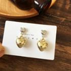 Polished Heart Alloy Dangle Earring 1 Pair - Gold - One Size