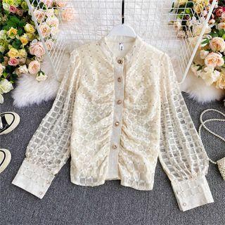 Bell-sleeve Long-sleeve Lace Shirt