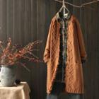 Pocketed Long Chunky Knit Cardigan