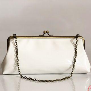 Faux Leather Pouch White - One Size
