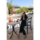 Criss-cross Top & Wide-leg Pants Set Black - One Size