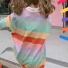 Short-sleeve Striped T-shirt / T-shirt Dress / Polo Shirt Dress