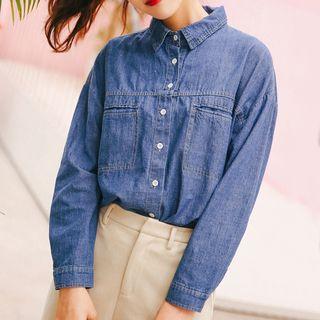 Pocket-detail Buttoned Denim Shirt