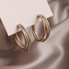Alloy Layered Hoop Earring 1 Pair - 925 Silver - Gold - One Size