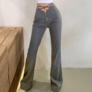 Low Rise Zip Bootcut Pants