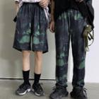 Couple Matching Printed Straight-cut Pants / Wide-leg Shorts