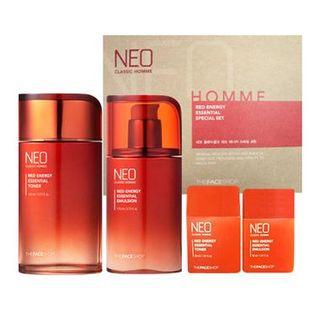 The Face Shop - Neo Classic Homme Red Energy Essential Set: Toner 140ml + 30ml + Emulsion 110ml + 30ml