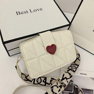 Wide Strap Heart Buckle Crossbody Bag