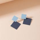 Square Alloy Dangle Earring 1 Pair - Square Earrings - Blue - One Size