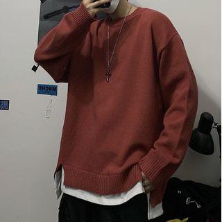 Layered Slit Sweater