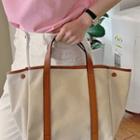 Contrast-piping Tote Bag