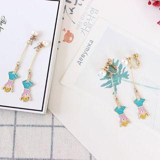 Faux-pearl Cartoon Drop Earring