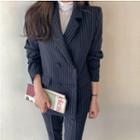 Pinstripe Formal Blazer & Dress Pants Set