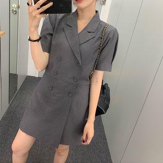 Double Breasted Short-sleeve Playsuit