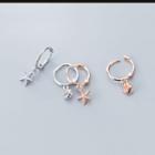 925 Sterling Silver Non-matching Shell & Starfish Dangle Earring