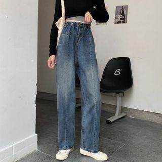 High-waist Shift Maxi Jeans