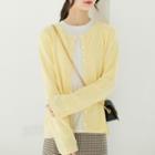 Sleeve Scoop Cardigan Yellow - One Size