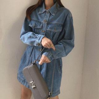 Denim Mini A-line Dress