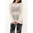 Loose-fit See-through Knit Top Cream - One Size