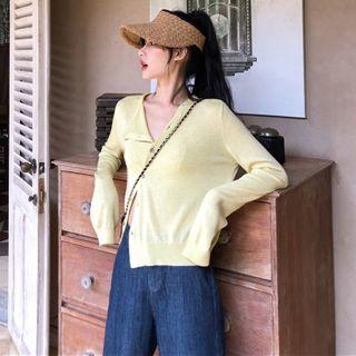 Asymmetric Cardigan Lemon Yellow - One Size