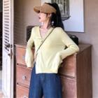 Asymmetric Cardigan Lemon Yellow - One Size