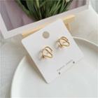 Layered Alloy Earring 375 - 1 Pair - Silver Needle - Gold - One Size