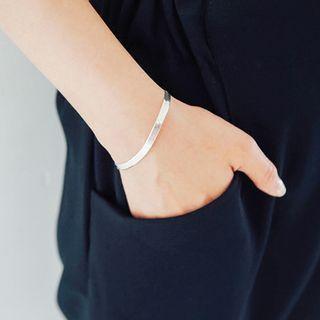 925 Sterling Silver Plain Bracelet As Shown In Figure - One Size