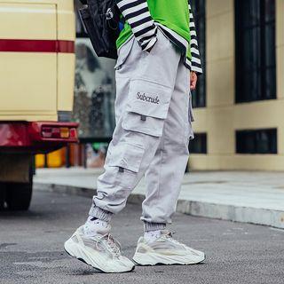 Multi-pocket Embroidered Jogger Pants