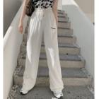 Letter Embroidered Wide-leg Pants Pants - One Size