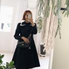 Sailor-collar Double-breasted Trench Jacket With Sash