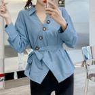 Buttoned Collared Blouse