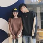 Couple Matching Panel Embroidery Pullover