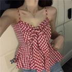 Bow Check Camisole Top