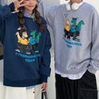 Couple Matching Printed Oversize Pullover